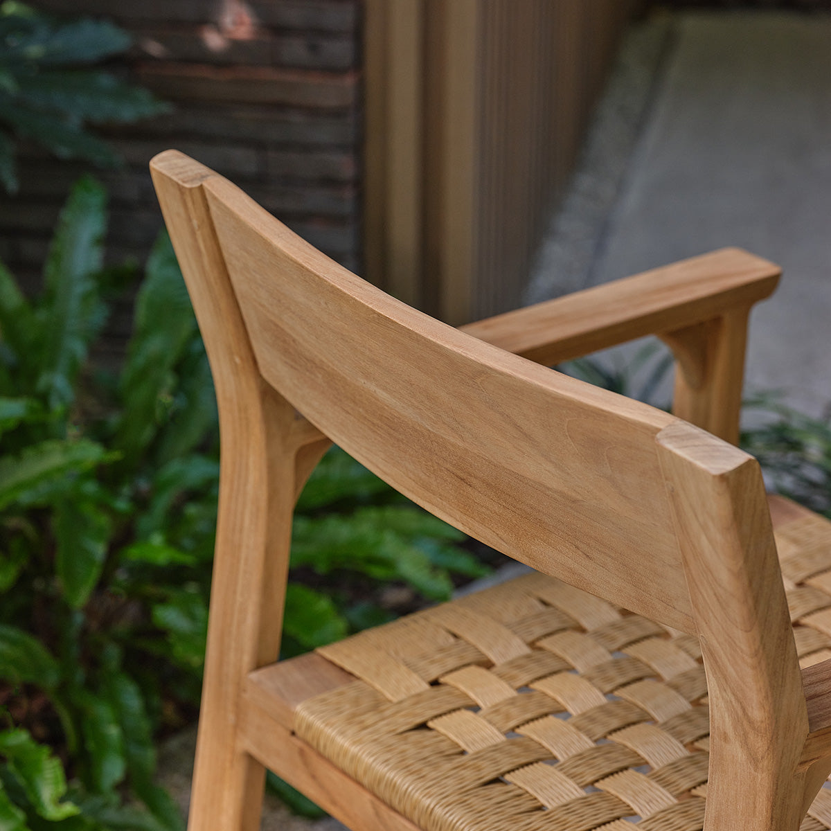 PIANA - Fauteuil de jardin en teck massif et rotin