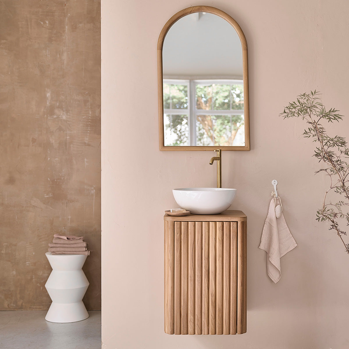 COLINE - Miroir en teck massif 80x50 cm