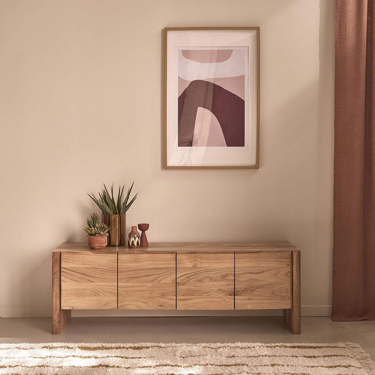 CALI - Meuble TV en acacia massif 150 cm