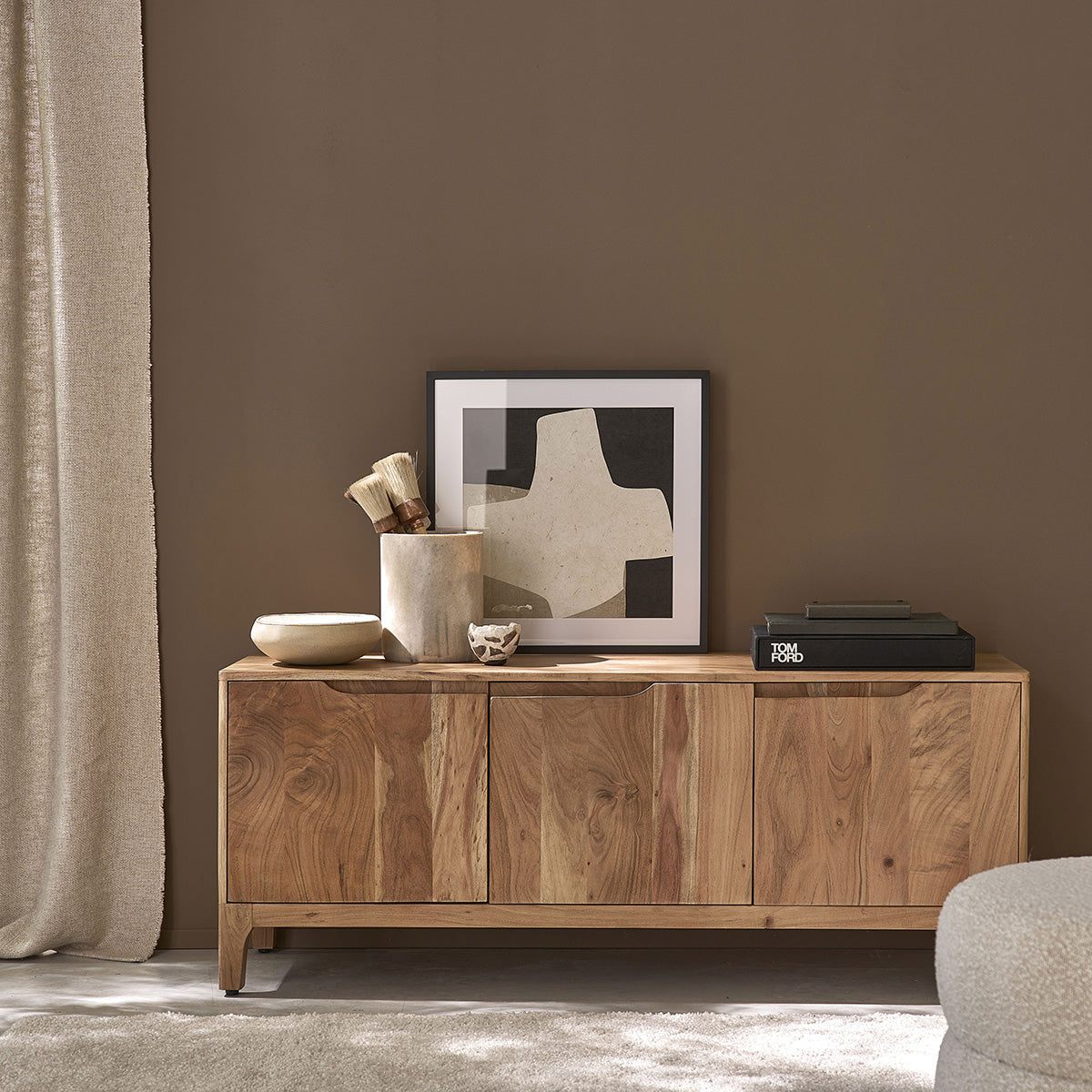 SAMSO - Meuble TV en acacia massif 139 cm