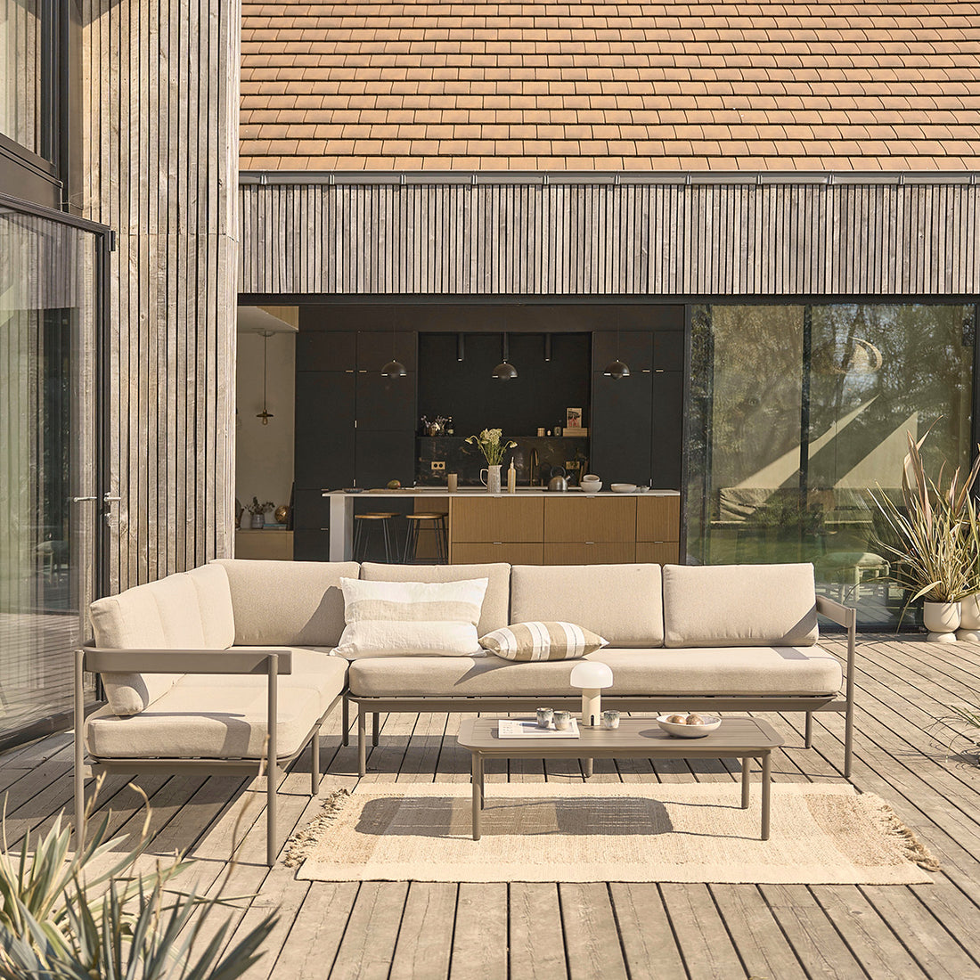 ALVAR - Salon de jardin bas en aluminium