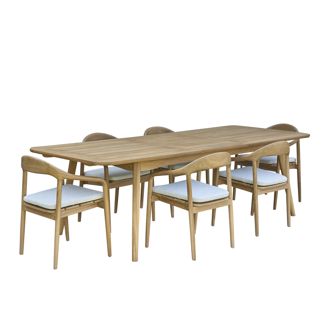 AMBRE - Salon de jardin en teck massif extensible 6/8 pers.