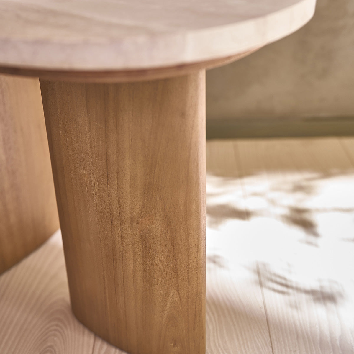 CALMA - Table d'appoint en teck massif et marbre organique