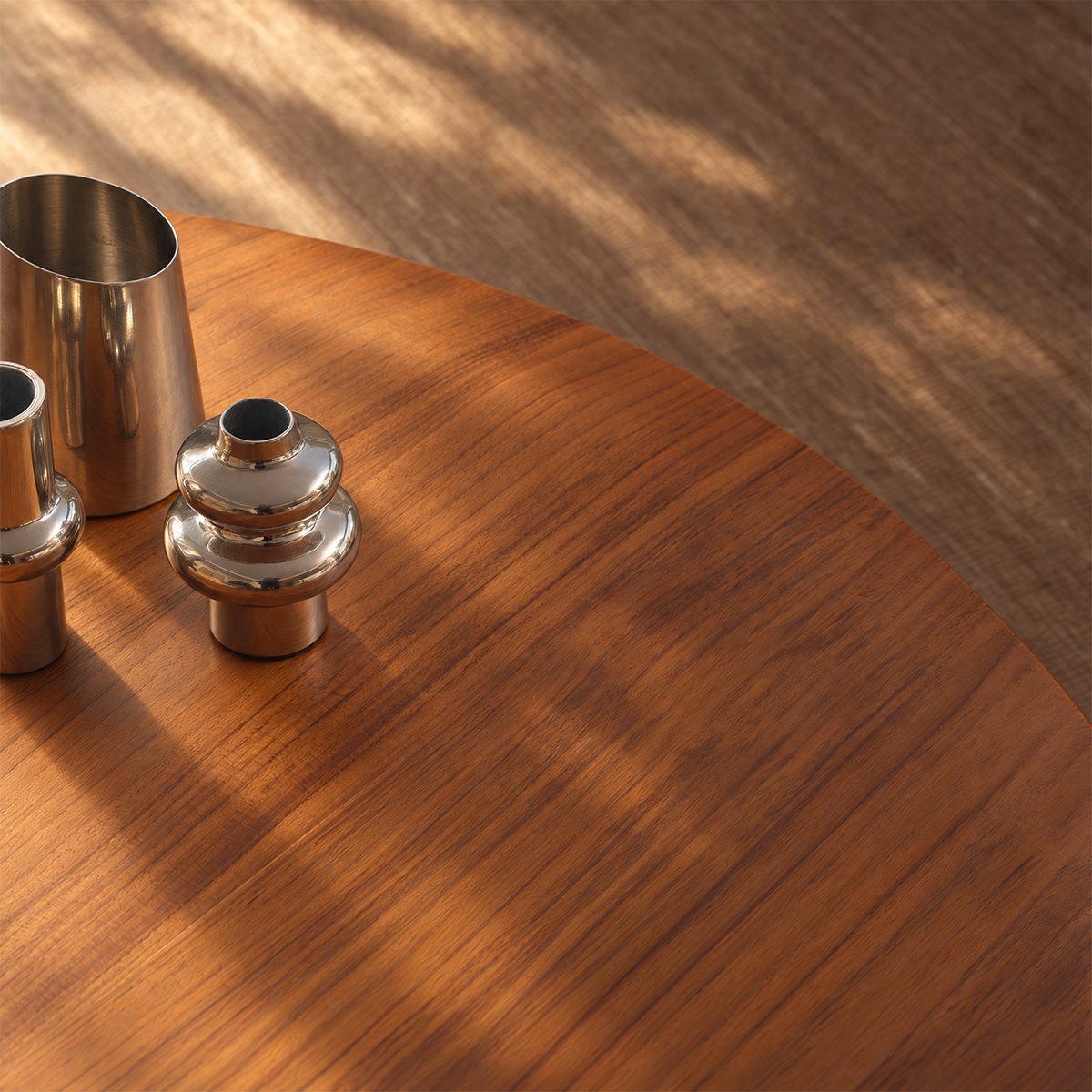 JEANNE - Table basse ronde en teck massif Ø 85 cm