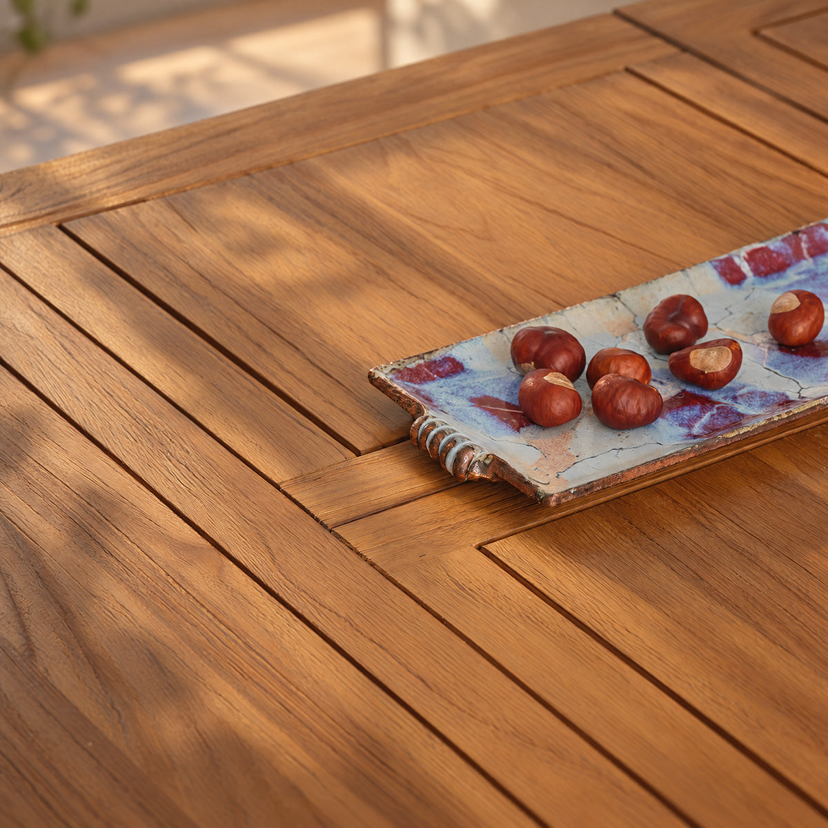 UZES - Table en teck massif extensible 8 pers.