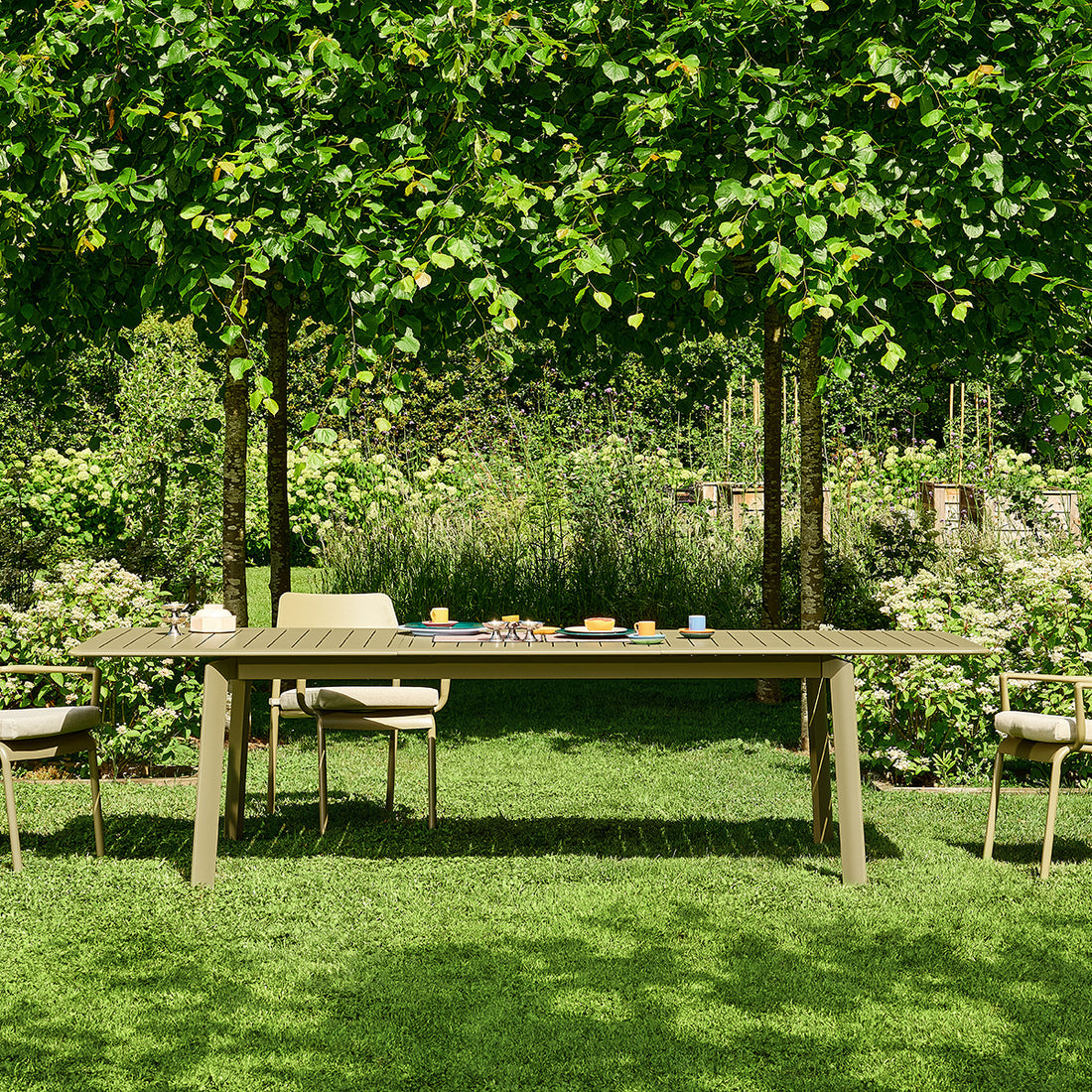 SARO - Table de jardin en aluminium extensible