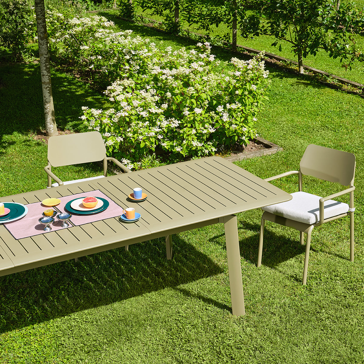 SARO - Table de jardin en aluminium extensible
